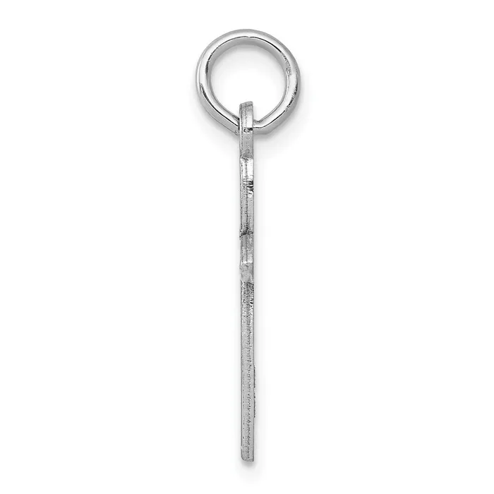 Charm Necklaces TreasureFineJewelers 14K White Gold Laser Designed Cross Charm