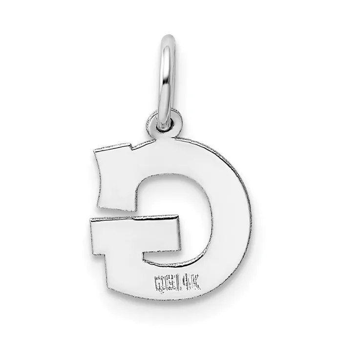 Charm Necklaces TreasureFineJewelers 14k White Gold Small Block Letter G Initial Charm