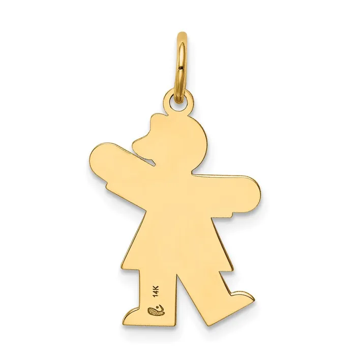 Charm Necklaces TreasureFineJewelers 14k Yellow Gold Kid Charm