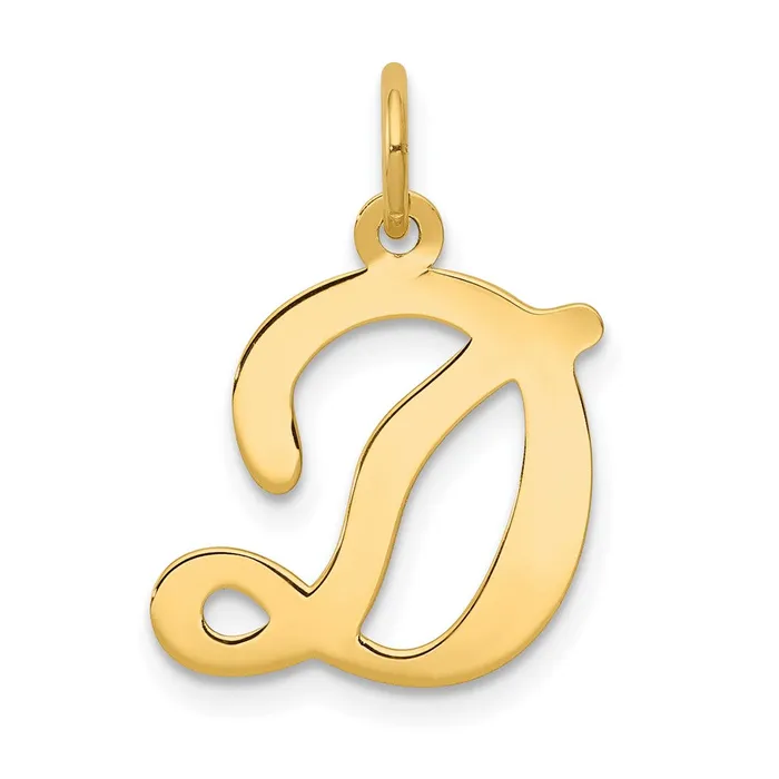 Charm Necklaces TreasureFineJewelers 14k Yellow Gold Script Letter D Initial Charm Charm Necklaces TreasureFineJewelers 14k Yellow Gold Script Letter D Initial Charm