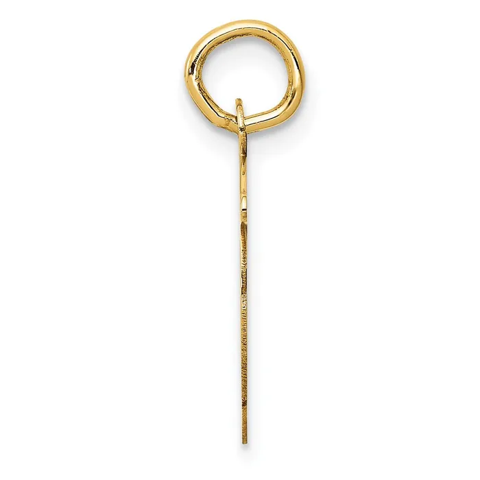 Charm Necklaces TreasureFineJewelers 14k Yellow Gold Script Letter D Initial Charm