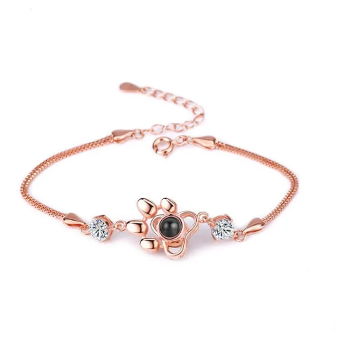 Cute Pet Dog Paw Felicity Bracelet with Picture Inside Trendolla Jewelry Bracelets