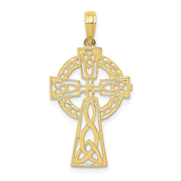 Necklaces 10K Polished Celtic Cross Pendant TreasureFineJewelers