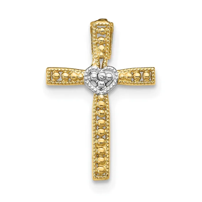 Necklaces 14k wRhodium Cross Pendant TreasureFineJewelers