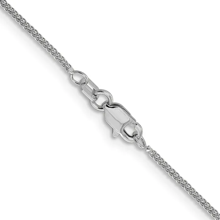 Necklaces Leslies 14K White Gold 8mm DC Quadra Wheat Chain TreasureFineJewelers