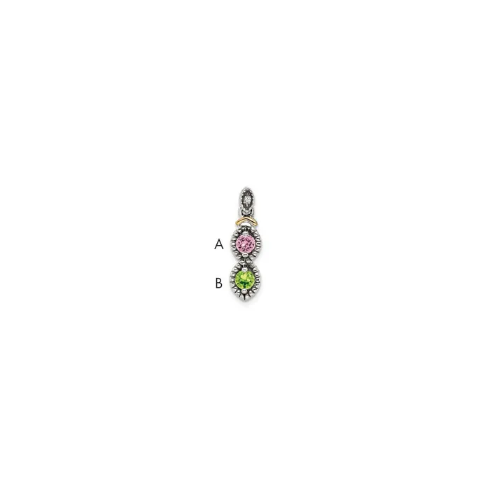Necklaces Sterling Silver 14k Twostone and Diamond Mothers Pendant SemiMount TreasureFineJewelers