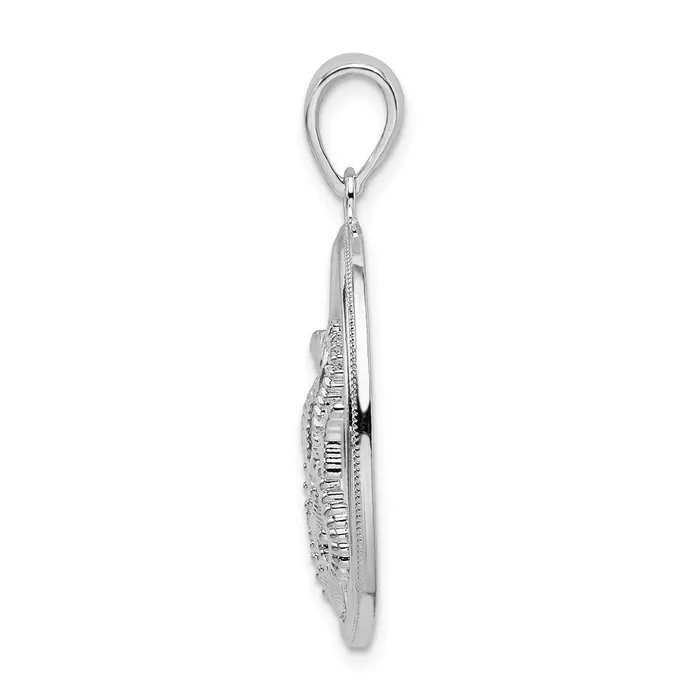 Necklaces Sterling Silver Polished Sea Life Round Pendant TreasureFineJewelers