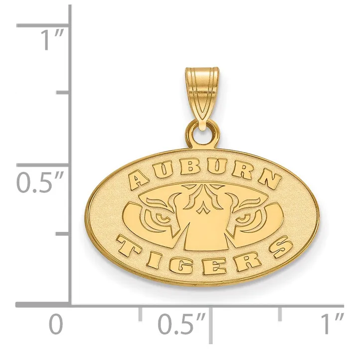 Necklaces TreasureFineJewelers Sterling Silver Goldplated Auburn Tigers Small Pendant
