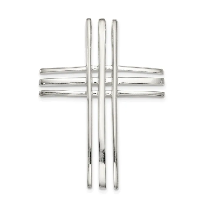 Necklaces TreasureFineJewelers Sterling Silver Polished Cross Chain Slide