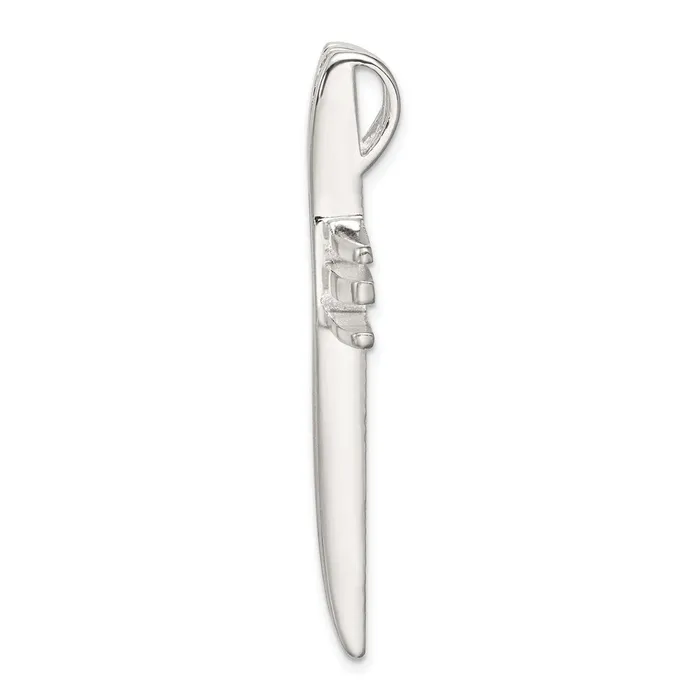 Necklaces TreasureFineJewelers Sterling Silver Polished Cross Chain Slide