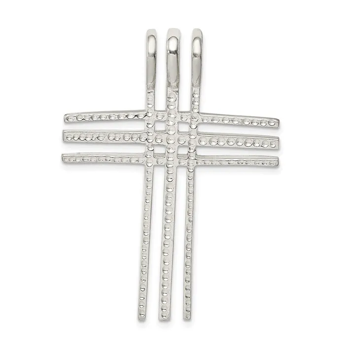 Necklaces TreasureFineJewelers Sterling Silver Polished Cross Chain Slide