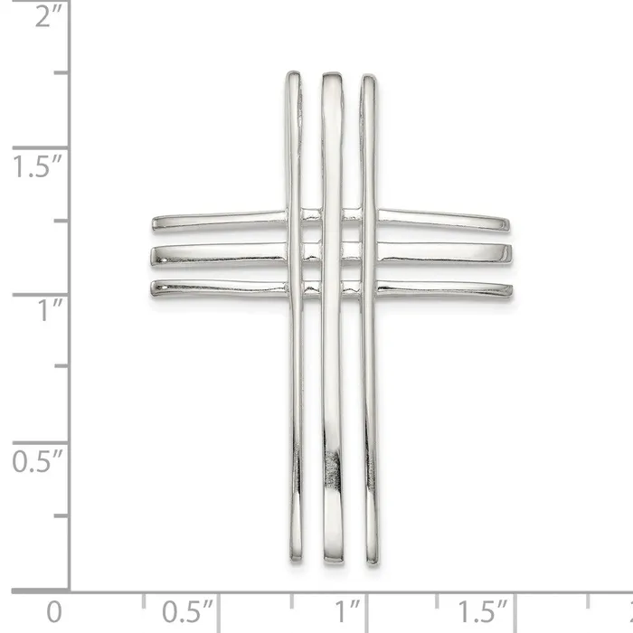 Necklaces TreasureFineJewelers Sterling Silver Polished Cross Chain Slide