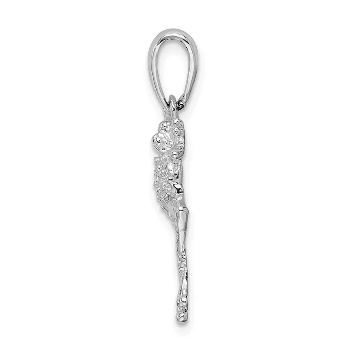 Necklaces TreasureFineJewelers Sterling Silver Polished Jumping Frog Pendant