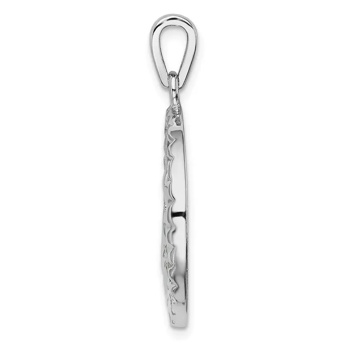 Necklaces TreasureFineJewelers Sterling Silver Rhodplated Created Opal Palm Tree Ocean Pendant