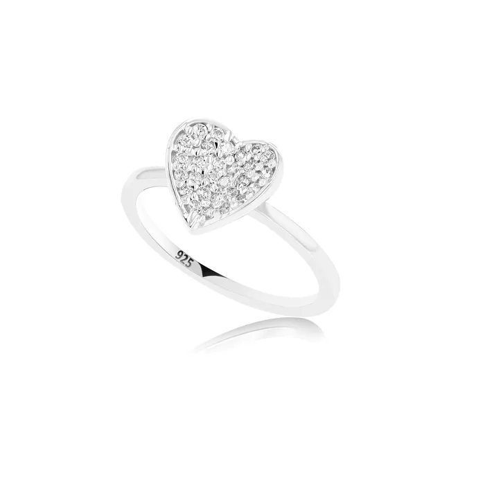 Rings Charis Heart Shaped Crystal Sterling Silver Ring Ema Jewels