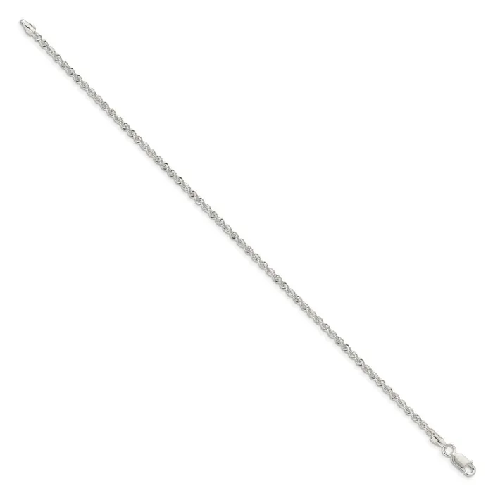 Rings Sterling Silver 23mm Solid Rope Chain Anklet TreasureFineJewelers