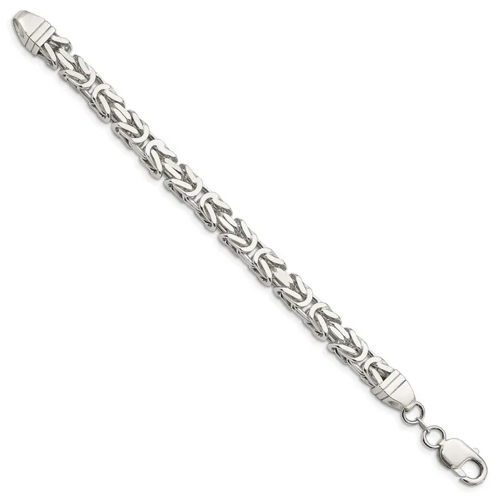 Rings Sterling Silver 7mm Byzantine Chain TreasureFineJewelers