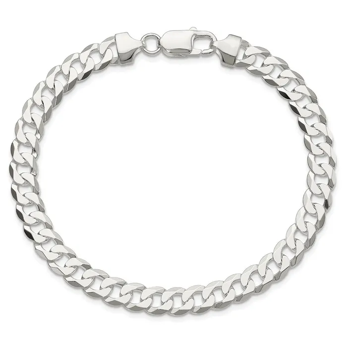 Rings Sterling Silver 8mm Flat Curb Chain TreasureFineJewelers