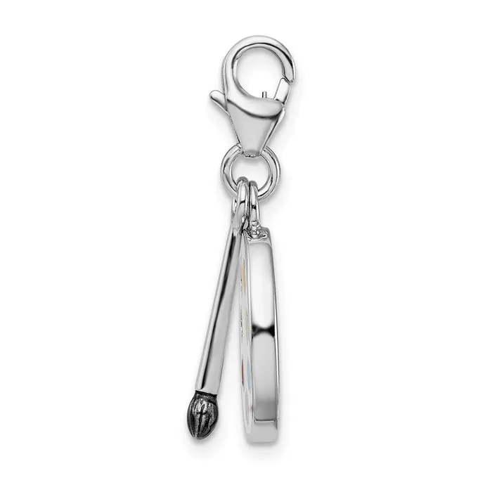 Rings Sterling Silver Amore La Vita Rhodpl Enameled 3D Palette Brush Charm TreasureFineJewelers