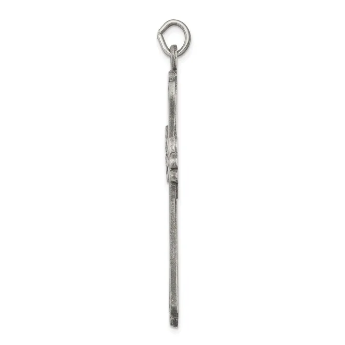 Rings Sterling Silver Antiqued Cross Charm TreasureFineJewelers
