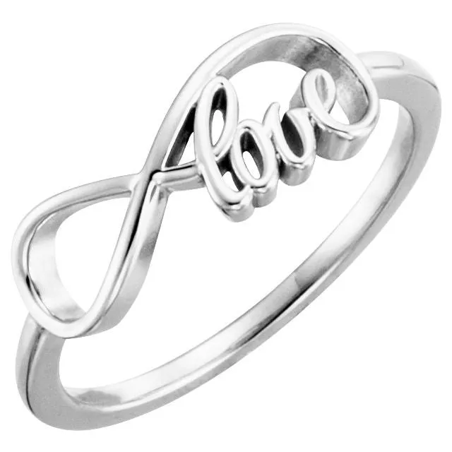 Rings TreasureFineJewelers 14K White Love InfinityInspired Ring
