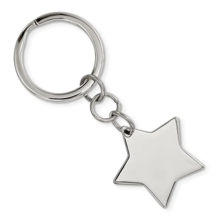 Rings TreasureFineJewelers Chisel Stainless Steel Polished Star Key Ring
