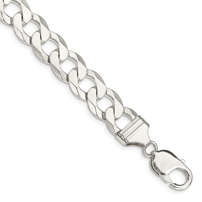 Rings TreasureFineJewelers Sterling Silver 1175mm Flat Curb Chain