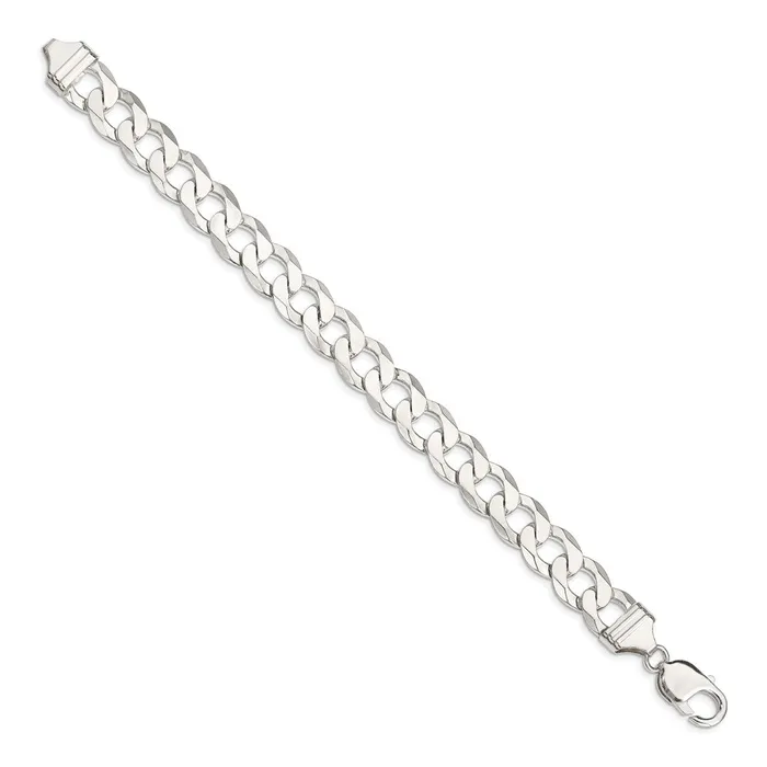 Rings TreasureFineJewelers Sterling Silver 1175mm Flat Curb Chain