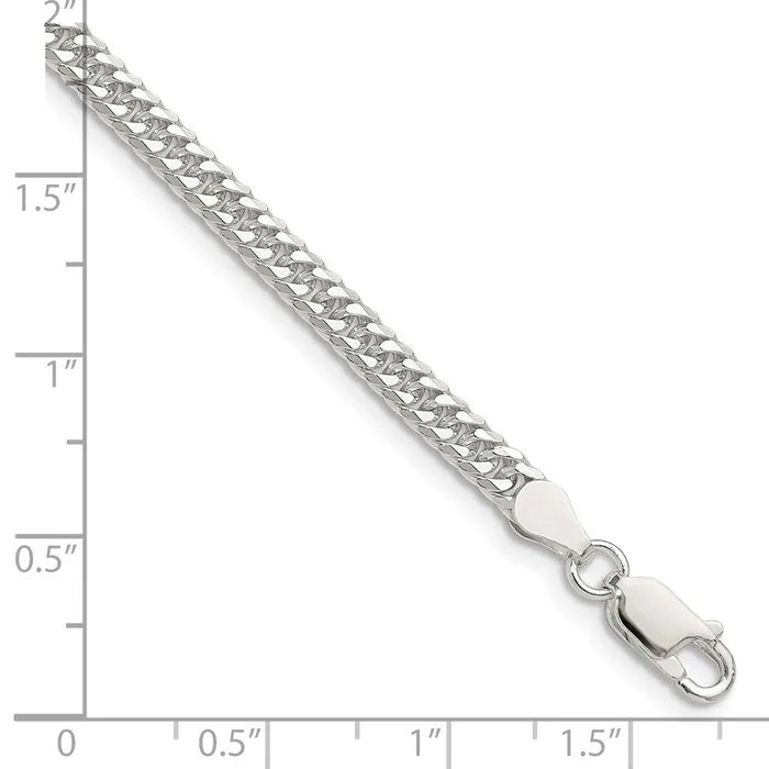 Rings TreasureFineJewelers Sterling Silver Polished 39mm Double Diamondcut Curb Chain