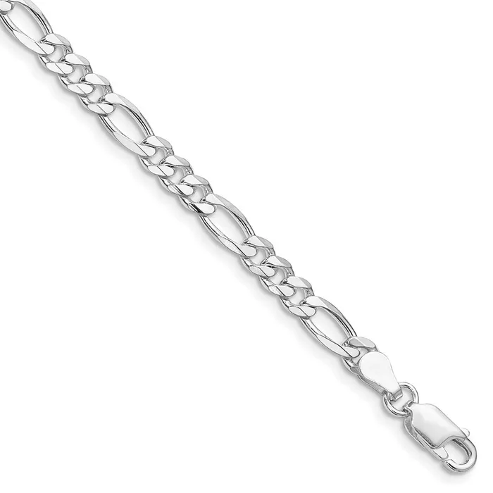 Rings TreasureFineJewelers Sterling Silver Rhodiumplated 45mm Figaro Chain Rings TreasureFineJewelers Sterling Silver Rhodiumplated 45mm Figaro Chain