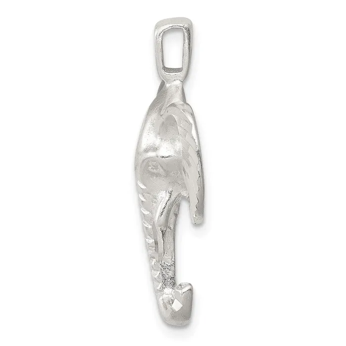 Rings TreasureFineJewelers Sterling Silver Satin Elephant Head Charm
