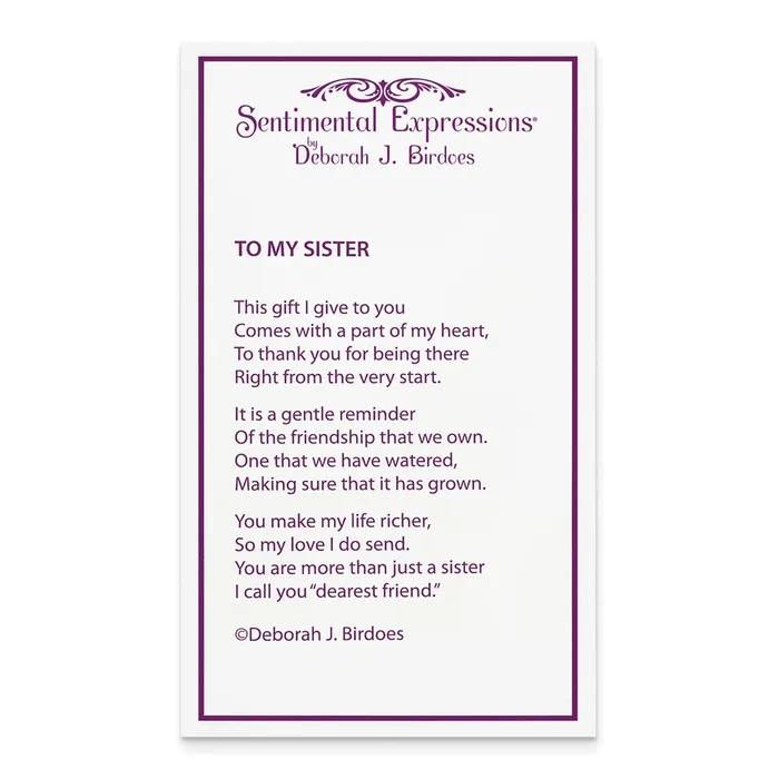 Sentimental Expressions Sterling Silver Rhodiumplated CZ To My Sister 18in Heart Necklace TreasureFineJewelers Necklaces