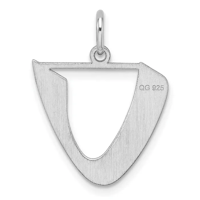 Small Sterling Silver Rhodiumplated Artisan Block Letter U Initial Charm TreasureFineJewelers Rings