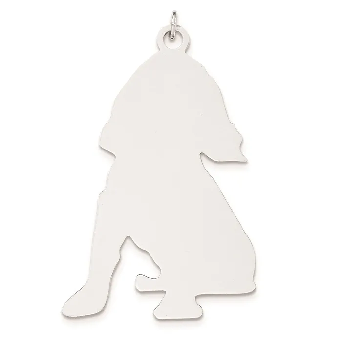 SS Toni Tails Engraveable Large Cocker Spaniel Disc Charm TreasureFineJewelers Charm Necklaces