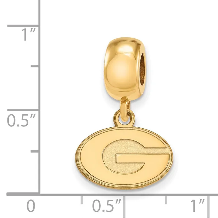 Sterling Silver Goldplated LogoArt University of Georgia Letter G Extra Small Dangle Bead Charm TreasureFineJewelers Rings