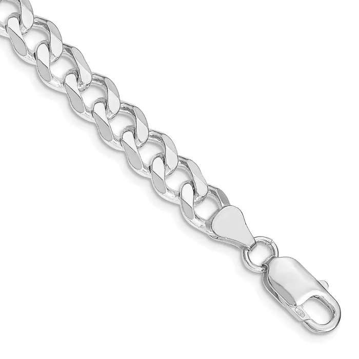 Sterling Silver Rhodiumplated 75mm Curb Chain TreasureFineJewelers Rings Sterling Silver Rhodiumplated 75mm Curb Chain TreasureFineJewelers Rings