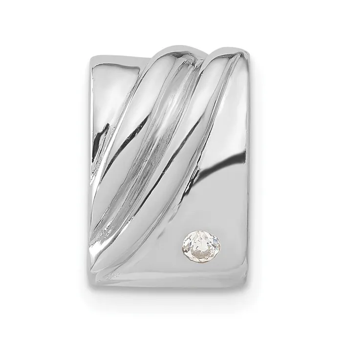 Sterling Silver Rhodiumplated CZ Pendant Slide TreasureFineJewelers Necklaces