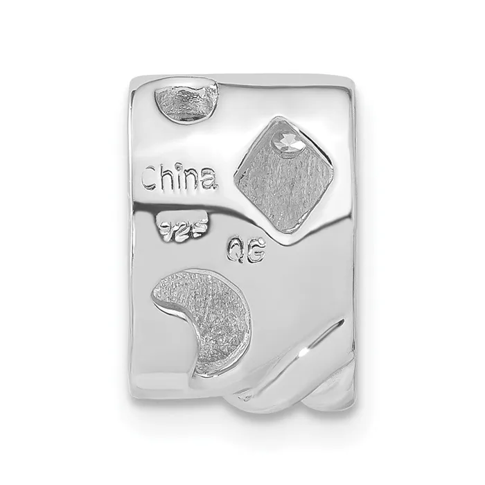 Sterling Silver Rhodiumplated CZ Pendant Slide TreasureFineJewelers Necklaces