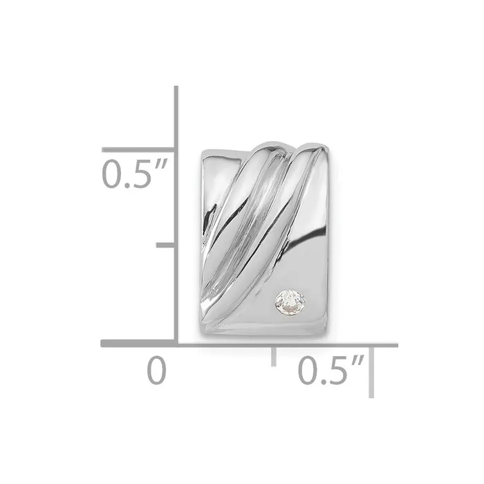 Sterling Silver Rhodiumplated CZ Pendant Slide TreasureFineJewelers Necklaces