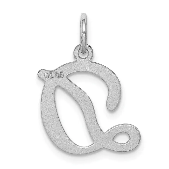 Sterling Silver Rhodiumplated Stamped Letter D Initial Charm TreasureFineJewelers Necklaces