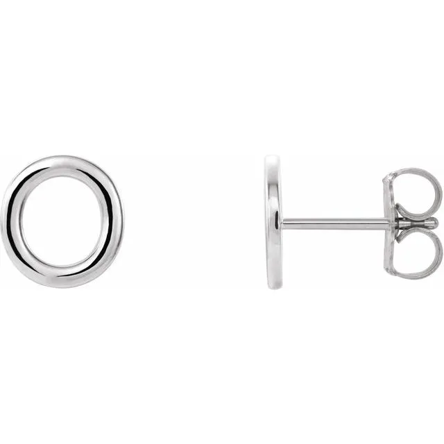Sterling Silver Single Initial O Earring TreasureFineJewelers Earrings
