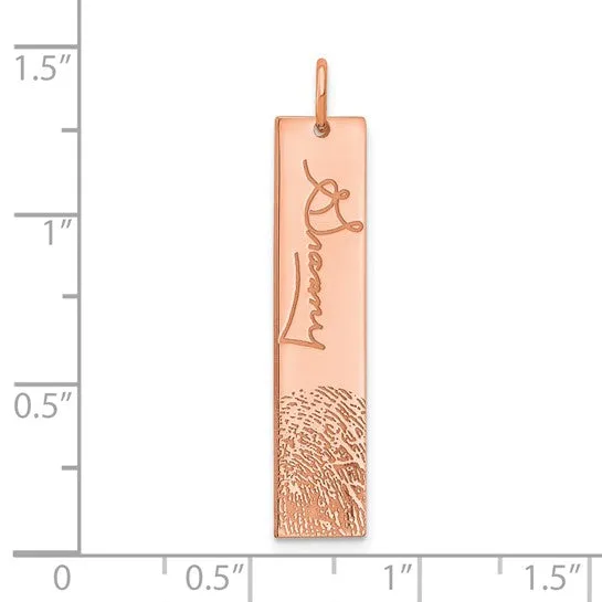 TreasureFineJeweler Charm Necklaces Vertical Signature and Fingerprint Charm TreasureFineJeweler Charm Necklaces Vertical Signature and Fingerprint Charm
