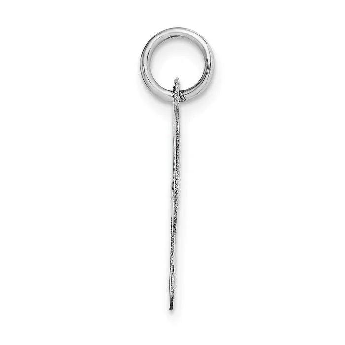 TreasureFineJewelers 14K White Gold Medium Fancy Script Letter H Initial Charm Charm Necklaces