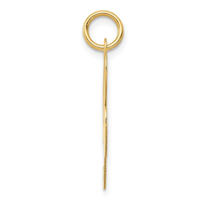 TreasureFineJewelers 14k Yellow Gold Large Fancy Script Letter R Initial Charm Charm Necklaces