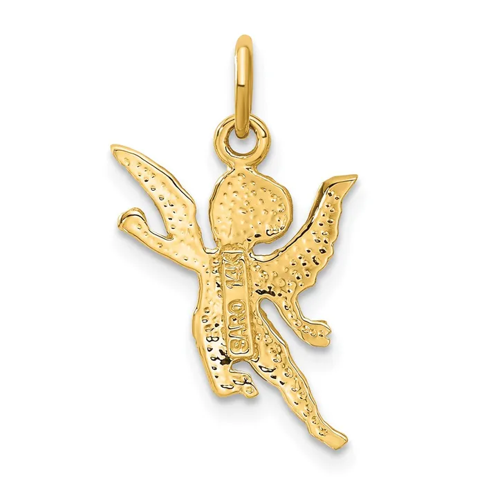 TreasureFineJewelers Charm Necklaces 14k Diamondcut Angel Charm