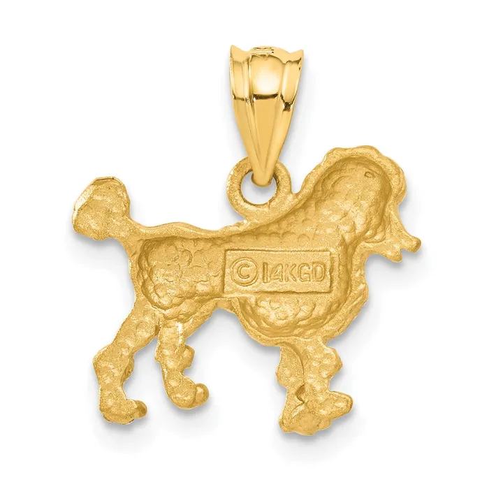 TreasureFineJewelers Charm Necklaces 14k Poodle Dog Charm