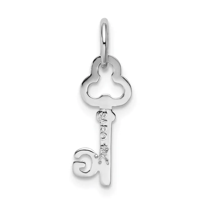 TreasureFineJewelers Charm Necklaces 14K White Gold Key Letter G Initial Charm