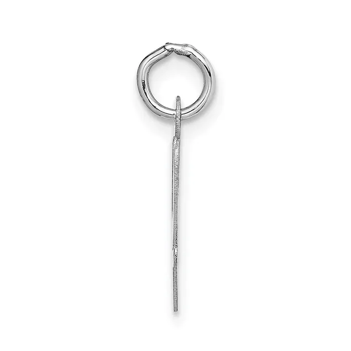 TreasureFineJewelers Charm Necklaces 14k White Gold Medium Script Letter W Initial Charm