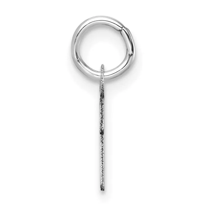 TreasureFineJewelers Charm Necklaces 14K White Gold Uppercase Letter I Initial Charm
