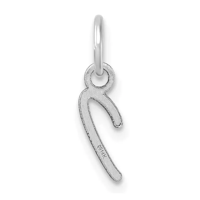 TreasureFineJewelers Charm Necklaces 14K White Gold Uppercase Letter I Initial Charm